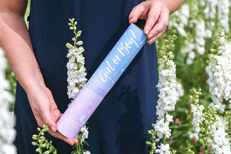 Gender Reveal Cannons filled with eco-friendly petal confetti