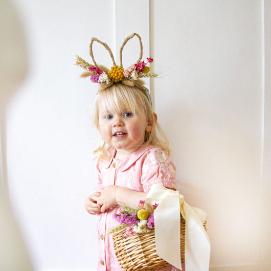 DIY Dried Flower Easter Bunny Ears and Basket