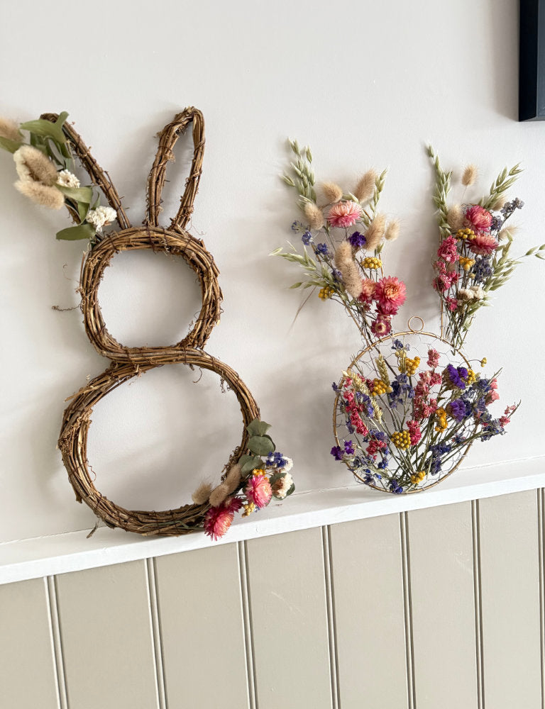 Hop into Spring with a DIY Dried Flower Easter Bunny Wreath