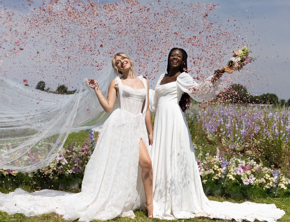 Styled Wedding Scenes in the Shropshire Petals Confetti Fields