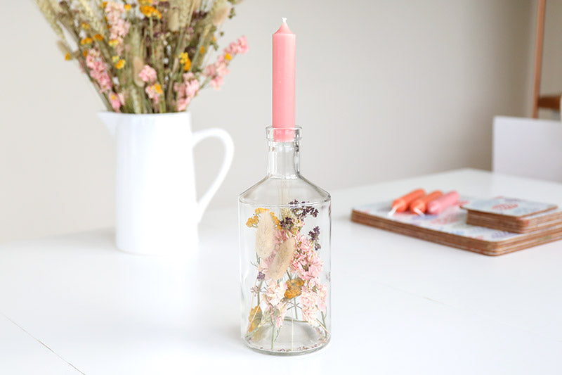 How to Create a Dried Flower Candle Holder