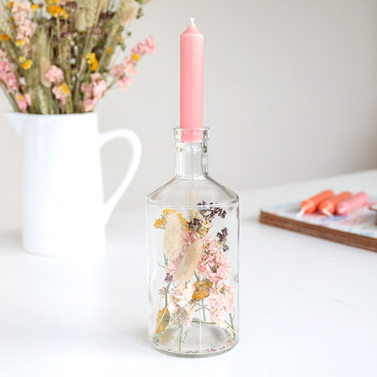 How to Create a Dried Flower Candle Holder