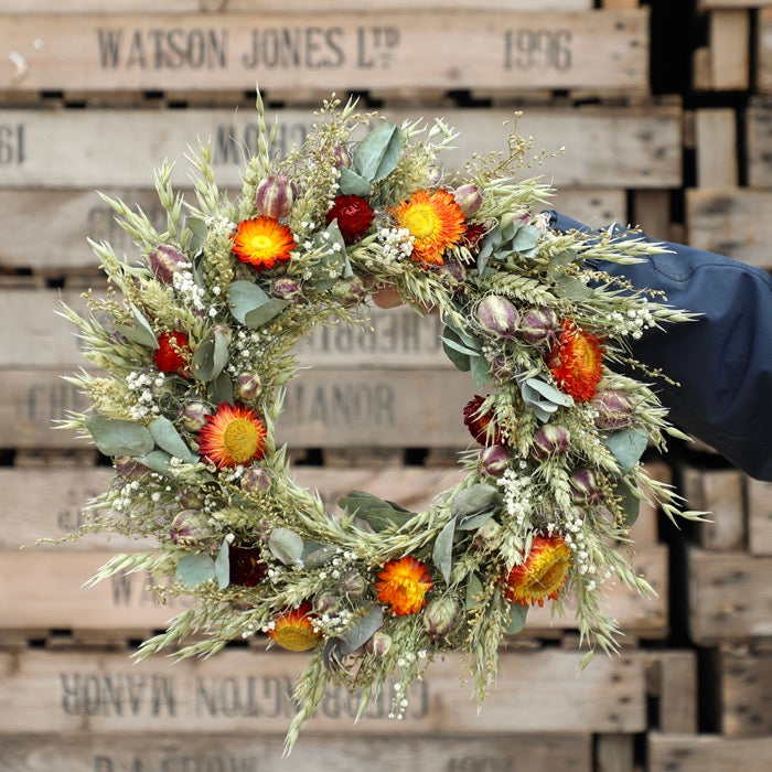 ドライフラワー dried flower Xmas wreathe Christmas Dried Flower Wreath – Shropshire Petals